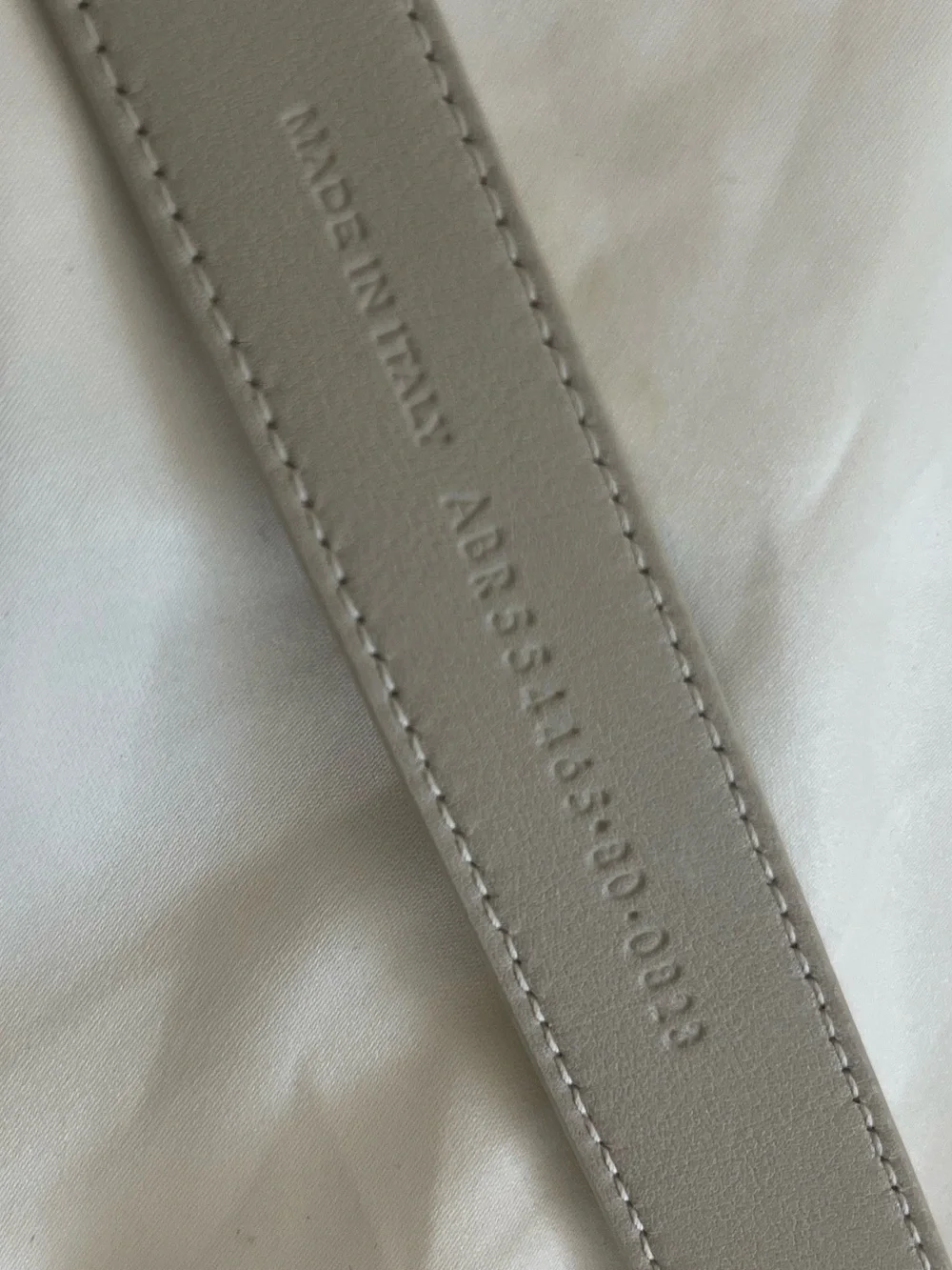 Saint Laurent Cream Leather Belt with Gold YSL Buckle Accent size 80